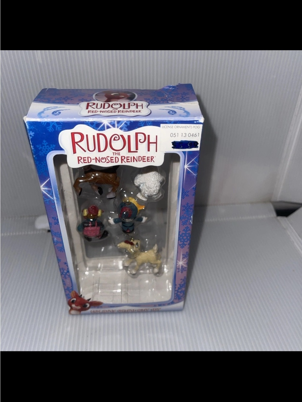 Rudolph The Red Nosed Reindeer Miniature Holiday Ornament Set Christmas 1992 - Picture 2 of 3